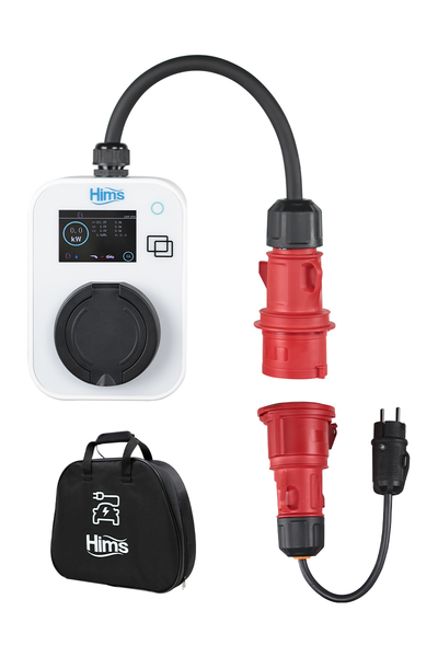 Hims - Hims HCTS-22-B 22kW Kilitli Soketli Beyaz Taşınabilir Araç Şarj Cihazı