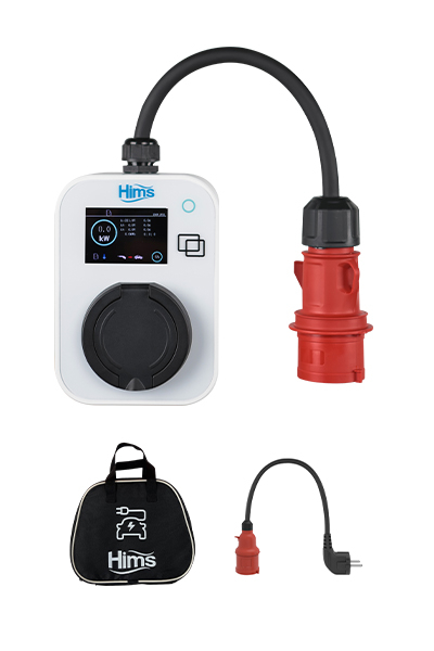 Hims - Hims HCTS-22-B 22kW Kilitli Soketli Beyaz Taşınabilir Araç Şarj Cihazı