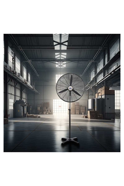 Hims HEF-A750 210W 30 inç Siyah Alüminyum 3 Kanatlı Sanayi Tipi Ayaklı Vantilatör - Thumbnail