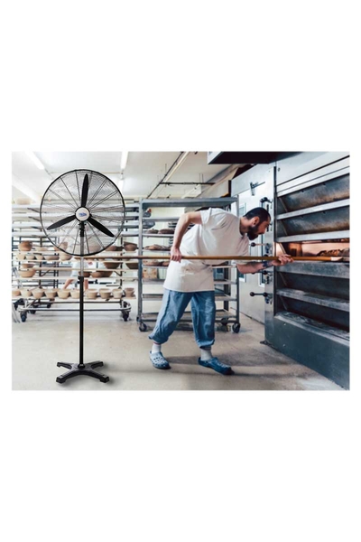 Hims HEF-A750 210W 30 inç Siyah Alüminyum 3 Kanatlı Sanayi Tipi Ayaklı Vantilatör - Thumbnail