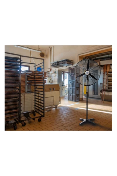 Hims HEF-A750 210W 30 inç Siyah Alüminyum 3 Kanatlı Sanayi Tipi Ayaklı Vantilatör - Thumbnail