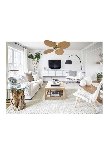 Kaşkar Taflan Umut T52040 60W 132cm Pleksi Krem 4 Kanatlı İpli Tavan Vantilatörü - Thumbnail