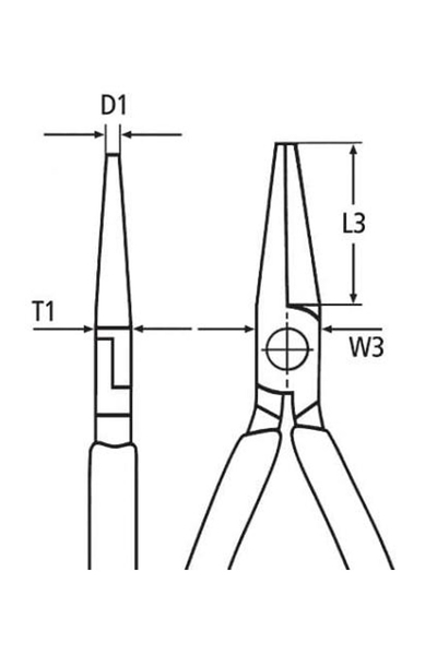 Knipex 22 01 160 Yuvarlak Uçlu Kargaburun - Thumbnail