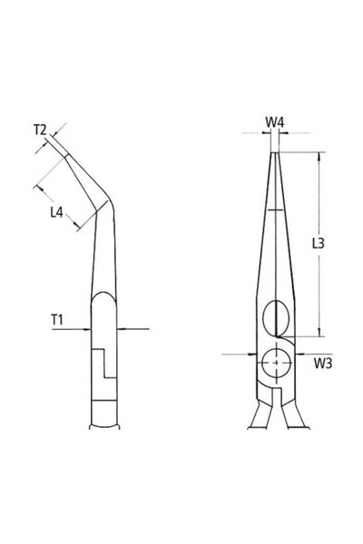 Knipex 26 26 200 VDE Eğri Ağız Kargaburun - Thumbnail