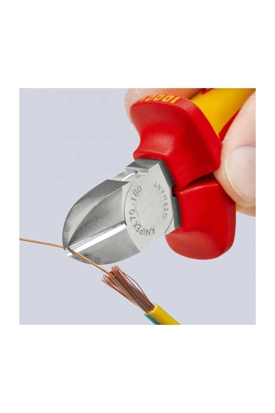 Knipex 70 06 180 - 1000V 180mm VDE Yan Keski - Thumbnail