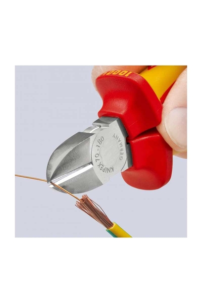 Knipex 70 06 180 T VDE Asma Halkalı Yan Keski - Thumbnail