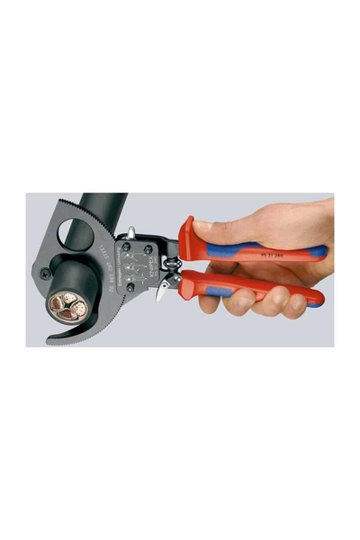 Knipex - Knipex 95 31 280 Cırcır Mekanizmalı Kablo Kesici Knipex 95 31 280 Cırcır Mekanizmalı Kablo Kesici - Thumbnail