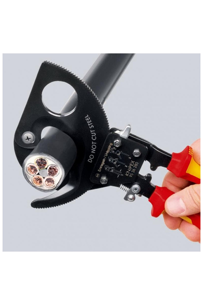 Knipex 95 36 250 Cırcır Mekanizmalı VDE Kablo Kesici - Thumbnail