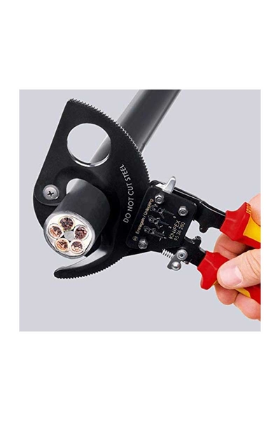 Knipex 95 36 280 Cırcır Mekanizmalı VDE Kablo Kesici - Thumbnail