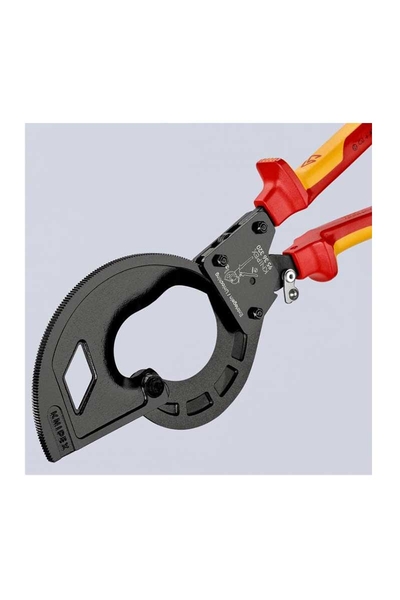 Knipex 95 36 320 Cırcır Mekanizmalı VDE Kablo Kesici - Thumbnail