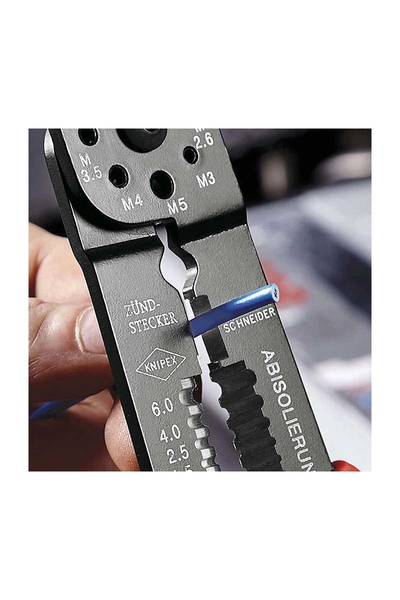 Knipex 97 21 215B Çok Fonksiyonlu Pabuç Sıkma ve Kablo Sıyırma Pensi - Thumbnail
