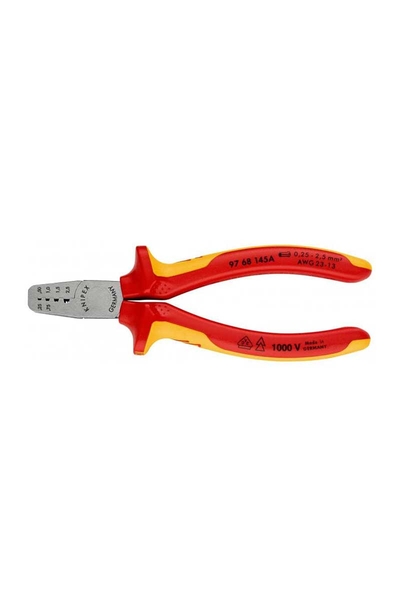 Knipex 97 68 145 A VDE Yüksük Sıkma Pensi - Thumbnail