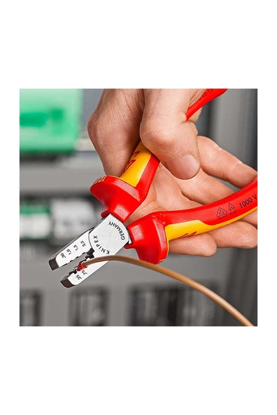 Knipex 97 68 145 A VDE Yüksük Sıkma Pensi - Thumbnail