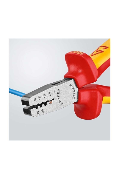 Knipex 97 68 145 A VDE Yüksük Sıkma Pensi - Thumbnail