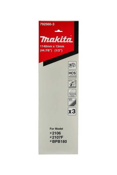 Makita 792560-3 2107FK için 3lü 13x1140mm 14 Diş Karbon Çelik Şerit Testere - Thumbnail