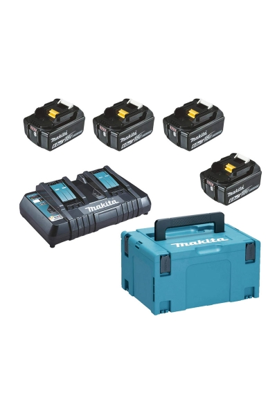 Makita Aksesuar - Makita 198091-4 MKP3PG184 BL1860Bx4 + DC18RC + DMP180Z Şarj ve Akü Seti