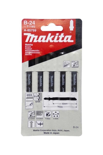 Makita A-85759 5 Adet B-24 Dekupaj Testere Bıçağı - Thumbnail
