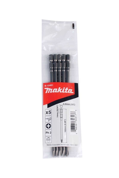 Makita Aksesuar - Makita B-10481 6843 için 5li 162x6.35mm Ph2 Tornavida Ucu