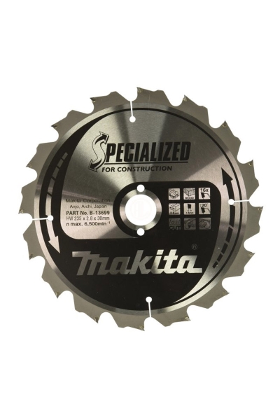 Makita Aksesuar - Makita B-13699 235mm 16 Diş FTG Daire Testere Makita B-13699 235mm 16 Diş FTG Daire Testere - Thumbnail