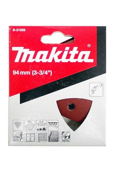 Makita B-21559 10lu Paket Ahşap Metal Üçgen Zımpara Seti - Thumbnail