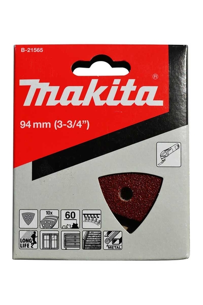 Makita Aksesuar - Makita B-21565 10 Adet 60 Kum Ahşap Metal Üçgen Zımpara Makita B-21565 10 Adet 60 Kum Ahşap Metal Üçgen Zımpara - Thumbnail