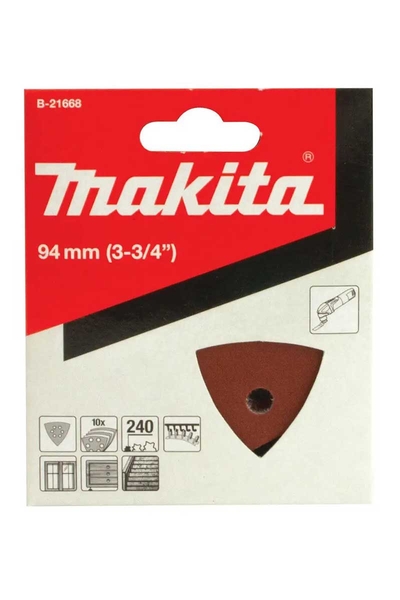 Makita Aksesuar - Makita B-21668 10 Adet 240 Kum Ahşap Üçgen Zımpara Makita B-21668 10 Adet 240 Kum Ahşap Üçgen Zımpara - Thumbnail