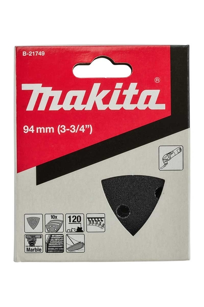 Makita Aksesuar - Makita B-21749 10 Adet 120 Kum Taş Cam Üçgen Zımpara Makita B-21749 10 Adet 120 Kum Taş Cam Üçgen Zımpara - Thumbnail