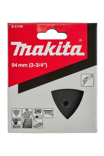 Makita Aksesuar - Makita B-21755 10 Adet 240 Kum Taş Cam Üçgen Zımpara Makita B-21755 10 Adet 240 Kum Taş Cam Üçgen Zımpara - Thumbnail