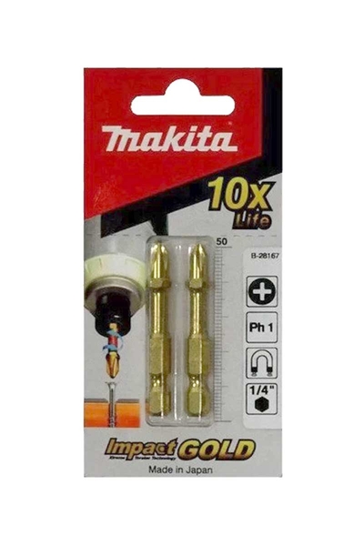 Makita B-28167 2 Adet Impact Gold Ph1 50mm Mıknatıslı Vidalama Bits Uç - Thumbnail