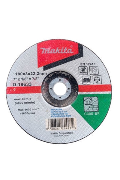 Makita Aksesuar - Makita D-18633 25 Adet 180x3mm Bombeli Flex Taş Makita Aksesuar - Makita D-18633 25 Adet 180x3mm Bombeli Flex Taş