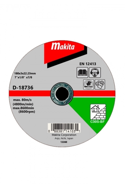 Makita Aksesuar - Makita D-18736 50 Adet 180x3mm Düz Flex Taş Makita Aksesuar - Makita D-18736 50 Adet 180x3mm Düz Flex Taş