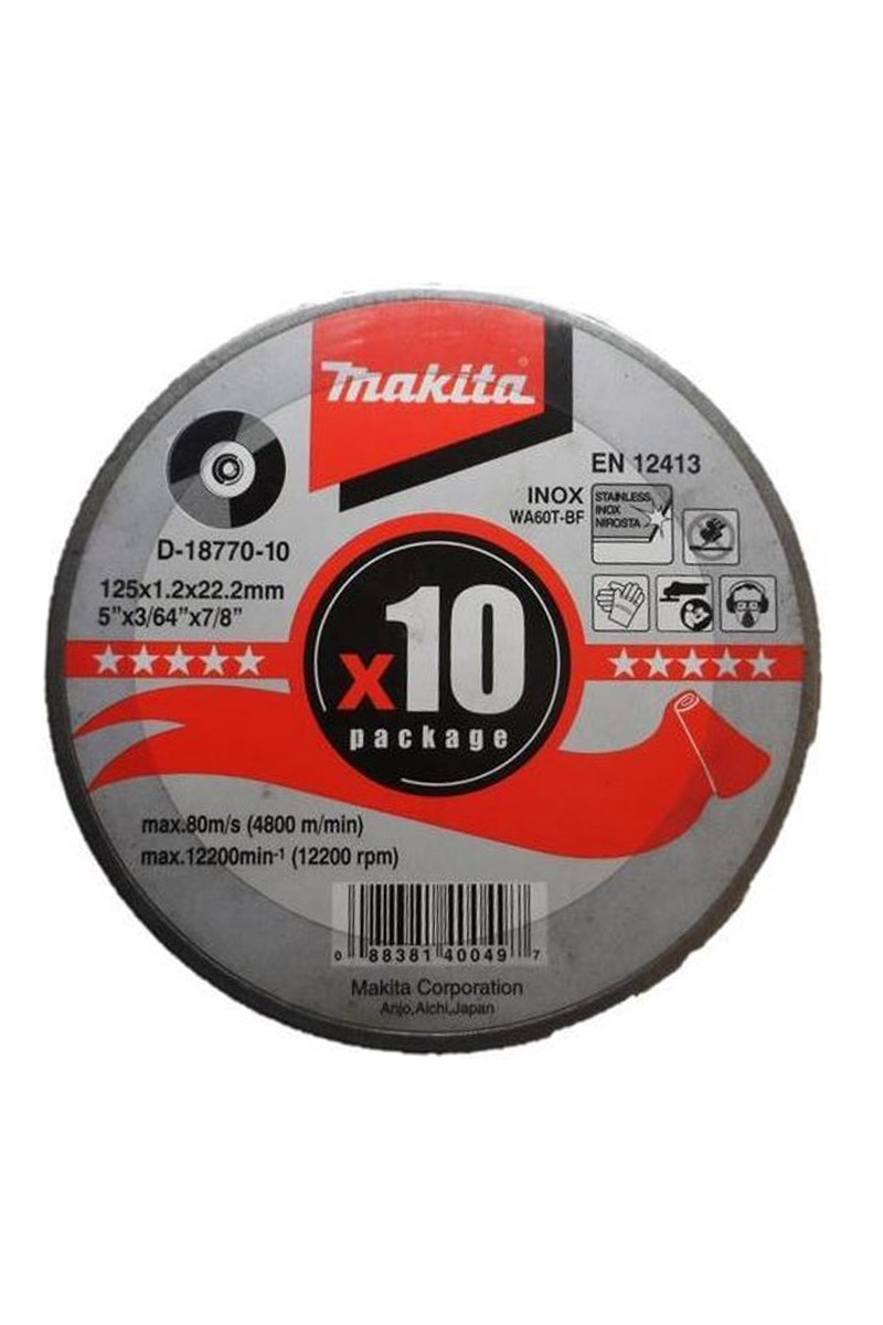 Makita D-18770-10 125x1.2 10lu Inox Kesme Seti