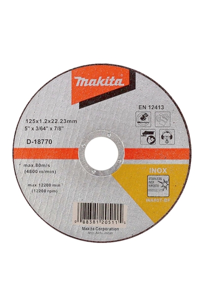 Makita Aksesuar - Makita D-18770 100 Adet 125x1.2mm İnce Düz Flex Taş Makita Aksesuar - Makita D-18770 100 Adet 125x1.2mm İnce Düz Flex Taş