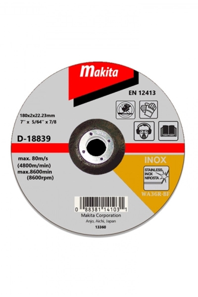 Makita Aksesuar - Makita D-18839 25 Adet 180x2mm İnce Bombeli Düz Flex Makita Aksesuar - Makita D-18839 25 Adet 180x2mm İnce Bombeli Düz Flex