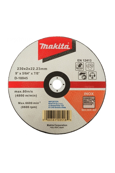 Makita Aksesuar - Makita D-18845 25 Adet 230x2mm İnce Bombeli Düz Flex Makita Aksesuar - Makita D-18845 25 Adet 230x2mm İnce Bombeli Düz Flex