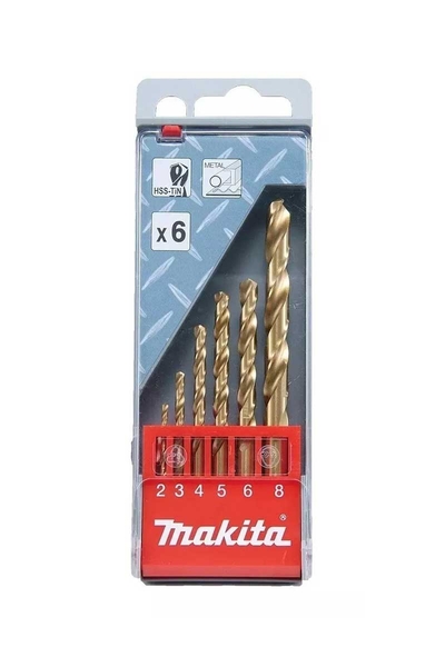 Makita D-44183 6 Parça HSS-TIN Metal Matkap Uç Seti