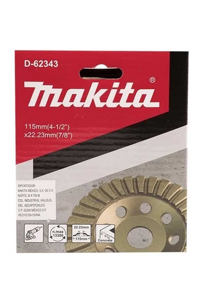Makita D-62343 115x20mm Turbo Elmas Çanak Disk - Thumbnail