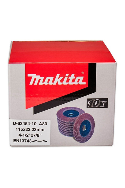 Makita D-63454 10 Adet 115mm A80 Kum Flap Disk - Thumbnail