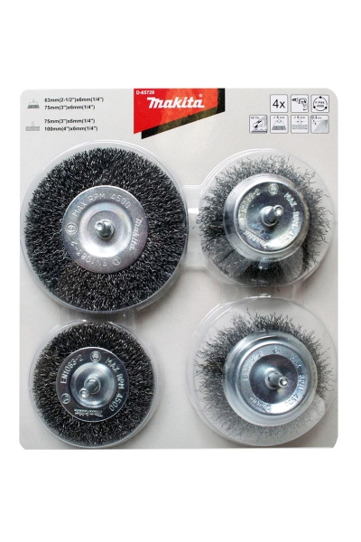 Makita D-65729 4li Tel Fırça Seti - Thumbnail