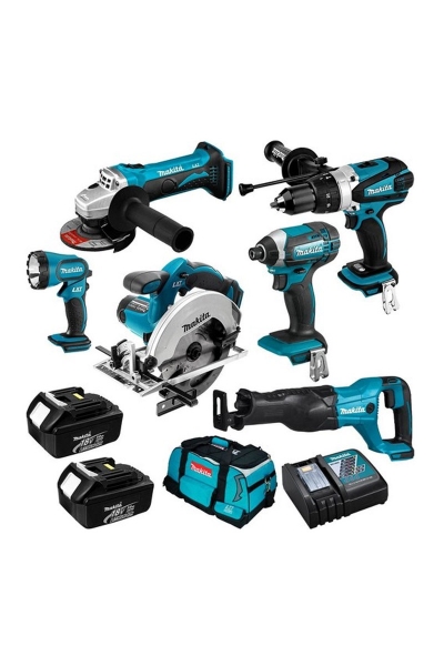 Makita - Makita DLX6035 (DGA452 DHP458 DJR186 DSS611 DTD152 DML185) Akülü Set
