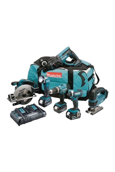 Makita DLX6068PT (DHP453 DHR202 DJV180 DSS611 DTD152 DML802) Akülü Set - Thumbnail