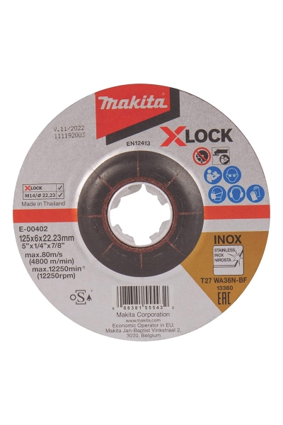 Makita Aksesuar - Makita E-00402 25li 125x6mm WA36N Düz İnox Taşlama Makita Aksesuar - Makita E-00402 25li 125x6mm WA36N Düz İnox Taşlama