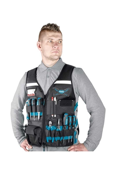 Makita E-05636 Elektrikçi/Marangoz Cepli İşçi Yeleği - Thumbnail