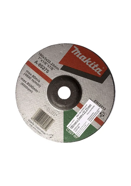 Makita Aksesuar - Makita A-85276 180x3mm Bombeli Flex Taş