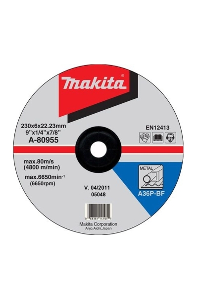 Makita Aksesuar - Makita A-80955 10 Adet 230x6x22mm A36P Bombeli Flex Taşı Makita Aksesuar - Makita A-80955 10 Adet 230x6x22mm A36P Bombeli Flex Taşı
