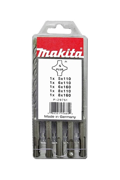 Makita Aksesuar - Makita P-29751 Plastik Kutulu 4 Plus Serisi SDS Elmas Matkap Ucu Seti