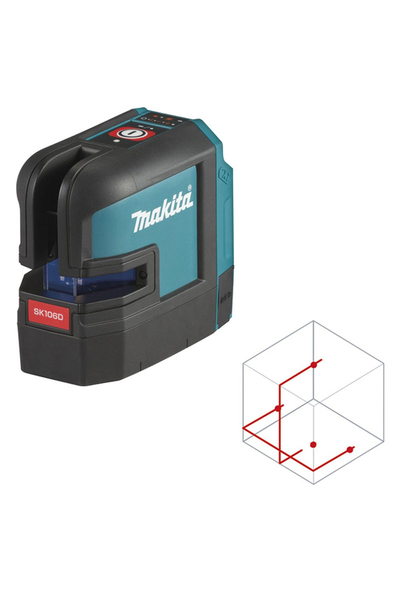 Makita SK106DZ Akülü 4 Nokta Kırmızı Çapraz Çizgi Lazeri - Thumbnail