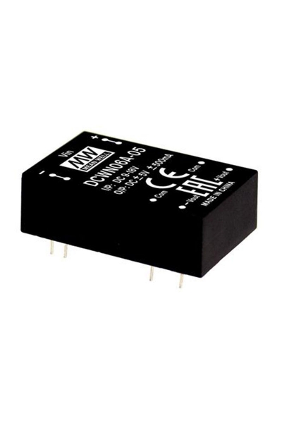 Mean Well DCWN06A-05 6W 9-18VDC +-5VDC 500mA DIP Regüleli Çift Çıkışlı İzole Dönüştürücü