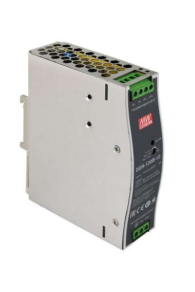 Mean Well DDR-120B-12 120W 16.8-33.6VDC 12VDC 10A DIN Tek Çıkışlı Ray Montajlı Dönüştürücü