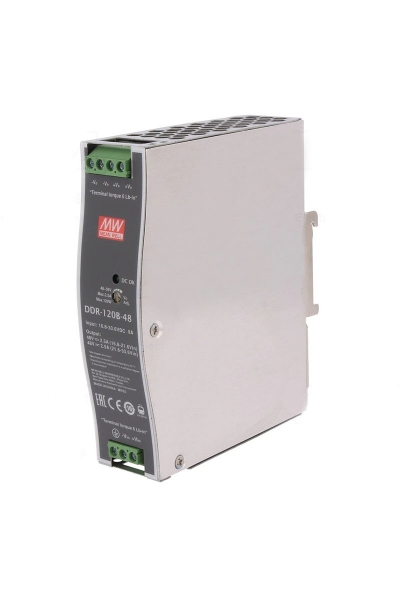Mean Well DDR-120B-48 120W 16.8-33.6VDC 48VDC 2.5A DIN Tek Çıkışlı Ray Montajlı Dönüştürücü - Thumbnail